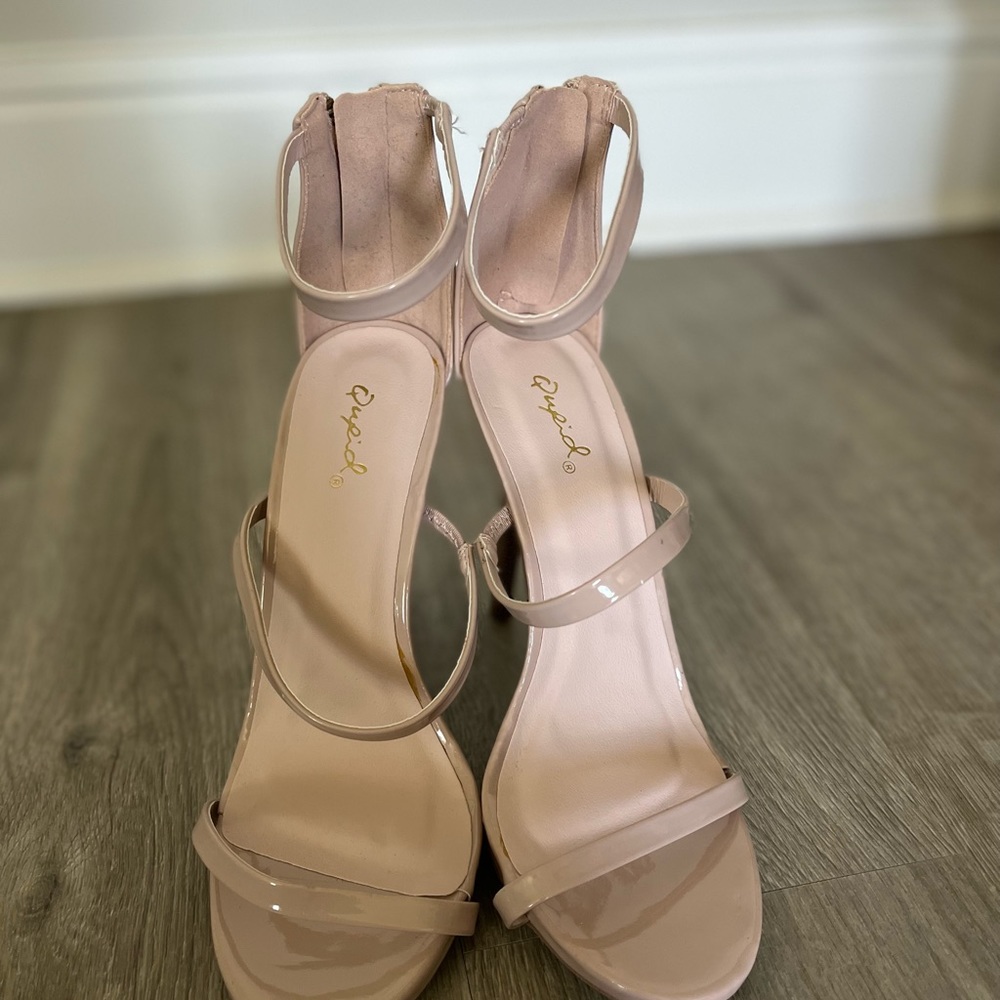 Cream strapped heels